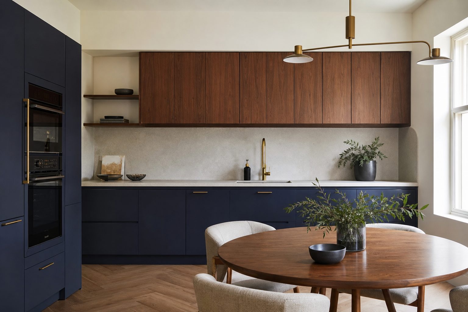 Family house with kitchen and dining