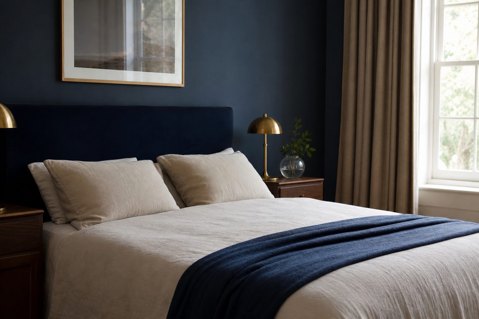 Furnished bedroom in a city flat